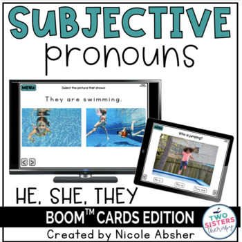 Preview of Pronouns BOOM™ Cards for Speech Therapy and Distance Learning