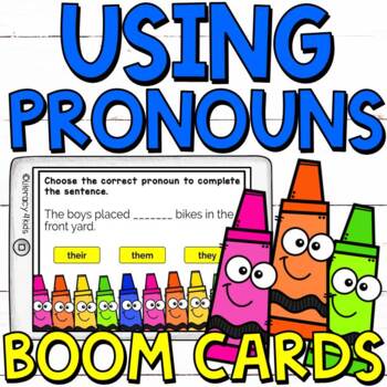 Preview of Using Pronouns Boom Cards  | Distance Learning