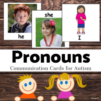 Preview of Pronouns Flashcards for Special Education Autism Visuals Communication Cards