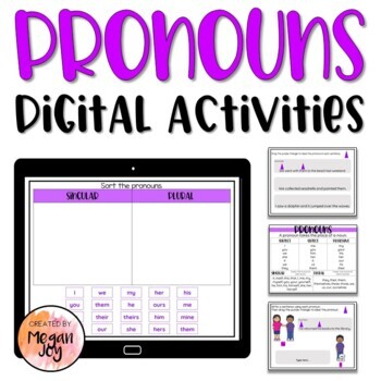 Preview of Pronouns - Digital Grammar Activities - Distance Learning