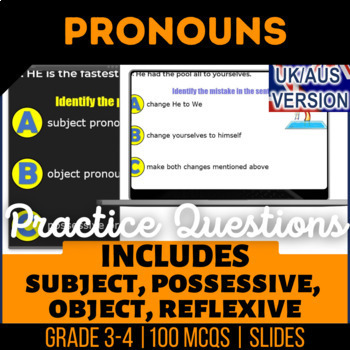 Preview of Pronouns Editable Presentations Subject Possessive Reflexive UK/AUS English