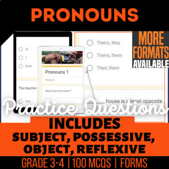 Preview of Pronouns Google Forms | Subject Possessive Object | Digital Grammar Resources