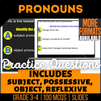 Preview of Pronouns Google Slides | Grammar Digital Resources for 3rd-4th Grade