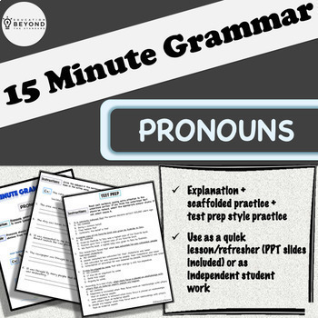 Preview of Pronouns Grammar Mini Lesson | Grammar Review Worksheets | Digital