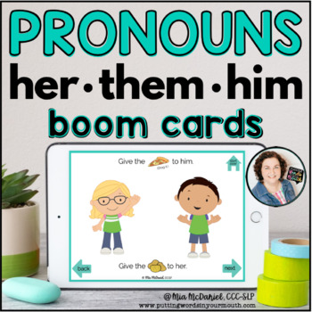 Preview of Pronouns HER THEM HIM | Boom Cards™