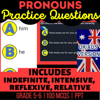 Preview of Pronouns Interactive: Indefinite, Intensive, Reflexive, Relative UK/AUS English