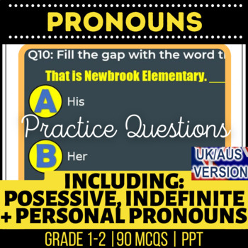 Preview of Pronouns Interactive Review: Personal, Possessive, Indefinite UK/AUS Spelling