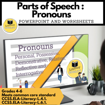 Preview of Parts of Speech Pronouns Worksheet and PowerPoint