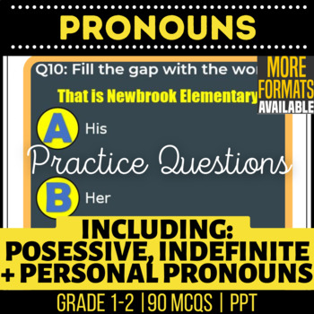 Preview of Pronouns PowerPoints | Personal Possessive Indefinite | Grammar K 1st 2nd Grade