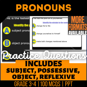 Preview of Pronouns PowerPoints | Subject Possessive Object Reflexive 3rd-4th Grade Grammar