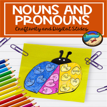 Preview of Nouns and Pronouns Craft and Digital Grammar Activity for First Grade