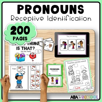 Preview of Pronouns Receptive Identification Possessive pronouns speech therapy visuals