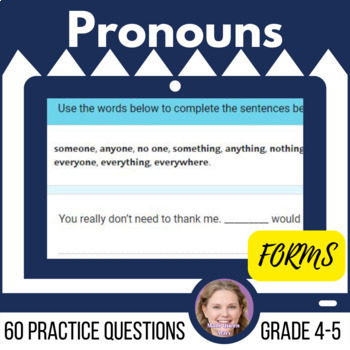 Preview of Pronouns Reflexive and Indefinite Google Forms 4th & 5th Grade Digital Resources