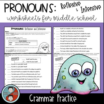 Preview of Pronouns: Reflexive and Intensive - Grammar Worksheets