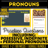 Pronouns Review Bundle Worksheets Interactive Activities Forms K 1st 2nd Grade