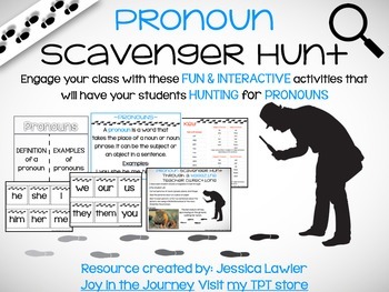 Preview of Pronouns Scavenger Hunt Activity Pack