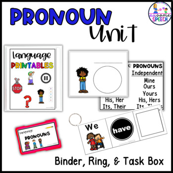 Preview of Pronouns Speech Therapy: Preschool Activities for Language (Visuals & Task Box)