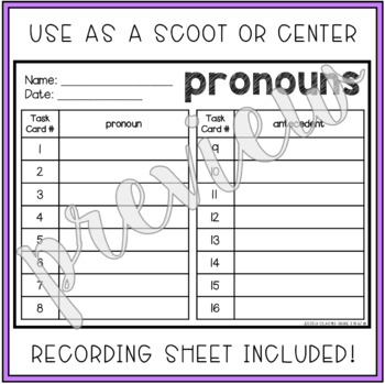 Pronouns Task Cards