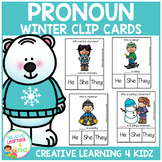Pronoun Clip Cards: Winter