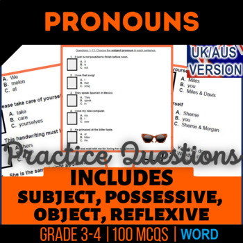 Preview of Pronouns Workbook Subject, Possessive, Object, Reflexive (Word) UK/AUS English