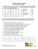 Pronouns Worksheet Packet and Lesson Plan - 8 pages with a