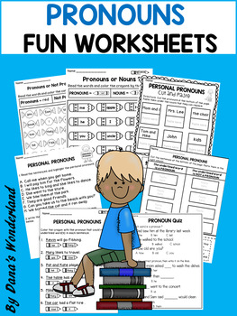 Preview of Personal Pronouns Worksheets for 1st-2nd Grades (Practice Sheets for Beginners)