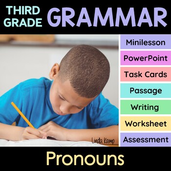 Preview of Pronouns Worksheets, Activities, PowerPoint, Task Cards Third Grade Grammar