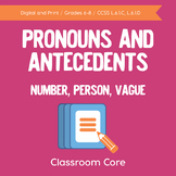 Pronouns and Antecedents: Number, Person, Vague