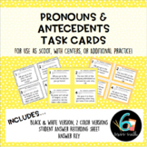 Pronouns and Antecedents Task Cards