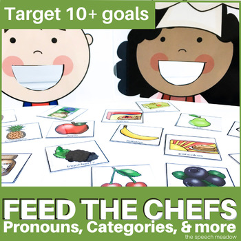 Preview of Pronouns and Categories Language Activities for Speech Therapy - Feed the Chefs