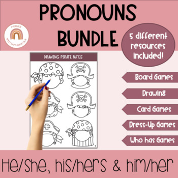 Preview of Pronouns 'he/she', 'his/hers' & 'him/her' BUNDLE for speech therapy