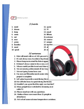 Preview of Pronunciation Practice: Front English Vowels /i/, /ɪ/, /ei/, /ɛ/, /æ/ + Audio