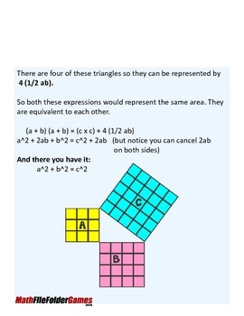 Proof of the Pythagorean Theorem by MathFileFolderGames | TpT