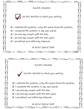Proofreading Checklists - Includes RACE and RAPP by Special Sixth