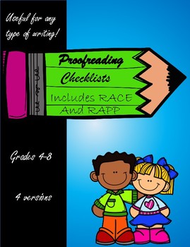 Preview of Proofreading Checklists - Includes RACE and RAPP