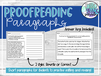Preview of Proofreading Paragraphs