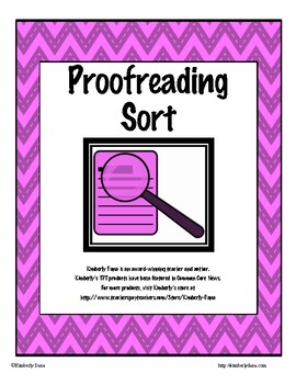 Preview of Proofreading (Grammar) Sort