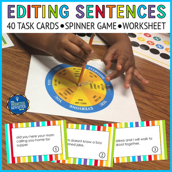Preview of Editing Sentences Task Cards and Game