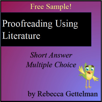 Preview of Proofreading Using Literature:  Two Free Worksheets