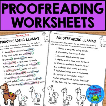 Preview of Proofreading Worksheets Editing Practice | Editing Worksheets