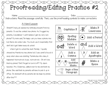 Proofreading and Editing Activity Pack by Jenifer Bazzit - Thrive in