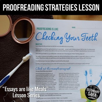 Preview of Proofreading is like Checking Your Teeth (DISTANCE LEARNING): for ANY Essay!