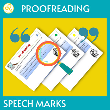 Preview of Proofreading Speech Marks Worksheets