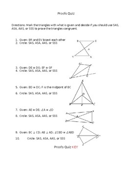 Triangle Congruence Oh My Worksheet / 10 Geometry ...