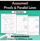 Proofs and Parallel Lines Assessment Test Editable PowerPo