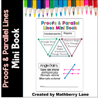 Proofs And Parallel Lines Mini Book Assessment Or Practice