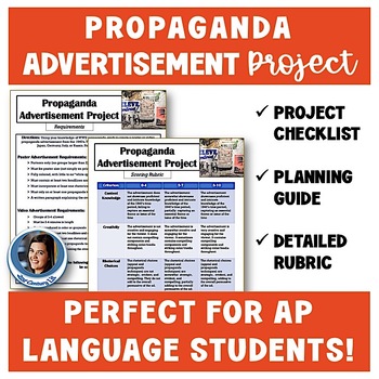 Preview of Propaganda Advertisement Project - Poster, Film, Creative Activity, AP Language