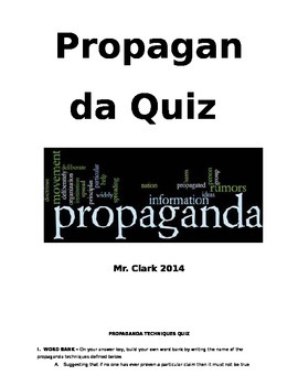 Preview of Propaganda Quiz