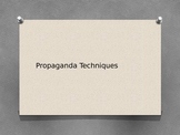 Propaganda Techniques NOTES and POSTER assignment