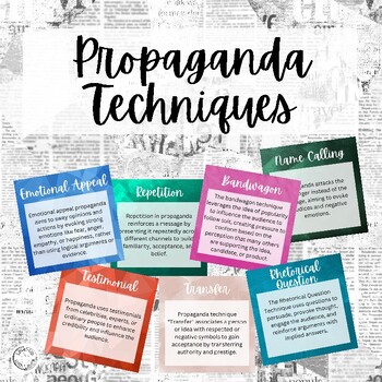 Propaganda Techniques Posters by Level-Up with Laura | TPT